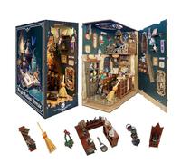 STRUCWOOD Kit fai da te con angolo magico per libri in miniatura, casa piccola per libreria, decorazione 3D in legno per casa delle bambole per adulti, casa delle pozioni magiche (SQ-04)