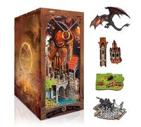 STRUCWOOD Kit fai da te per angolo libri, puzzle 3D in legno in miniatura, kit per la decorazione di scaffali e mensole, fermalibri per casa delle bambole per adulti