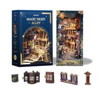 STRUCWOOD Magic Book Nook Kit fai da te, casa delle bambole in miniatura, kit per adulti e ragazzi, puzzle 3D in legno per libreria, decorazione per libreria, regali per amici di famiglia, vicolo