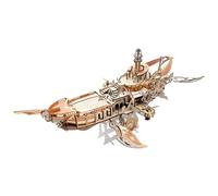 STRUCWOOD Puzzle 3D fai da te in legno a forma di balena, astronave in miniatura, fai da te, casa delle bambole, modello meccanico per adulti, regalo per familiari e amici, arca balena dell'universo