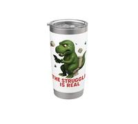 Struggle Is Real Dino Meme Bagno Umorismo Bavaglio Scherzo Divertente Divertimento Bicchiere termico in acciaio inox doppia parete