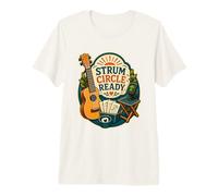 Strum Circle Ready Ukulele Maglietta Premium