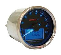 STRUMENTAZIONE CONTAGIRI E Temperatura Acqua KOSO GP Style, 0-9.000 RPM, SENSORE Temperatura 1/8" Incluso, Display Nero, RETROILLUMINAZIONE Blu, 55MM