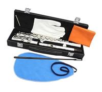 Strumenti a fiato con flauto a chiave C bianca a 16 fori con custodia in pelle e accessori Flauto Traverso per Principiante