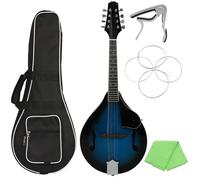 Strumenti A Mandolino Professionali Set Mandolino Con Bordo Blu E Nero 8 Corde Custodia Strumento Musicale Per Suonare Chitarra(Mandolin Set)