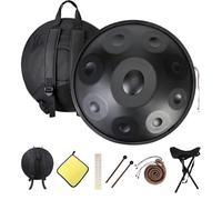 Strumenti A Percussione In Acciaio Handpan, Note 9/10/12 In Re Curdo Minore, Strumento Handpan, Tamburo Hand Pan Per Adulti, Con Borsa Handpan, 2 Bacchette(Black,12 notes(440HZ))