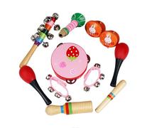 Strumenti a percussione Maracas Shaker Tamburello Campane a sonaglino per l ' esplorazione musicale e attività in ducazione precoce Giocattolo a tamburo