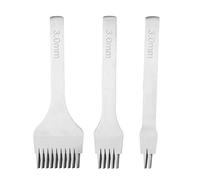 Strumenti artigianali in pelle Zenithaur tra cui un set di punzoni in acciaio bianco da 3 pezzi con 2/5/10 poti, scalpello di cucitura in pelle essenziale per una distanza di (Spaziatura 3,0 mm)