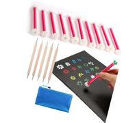 Strumenti colorati per timbri floreali che incoraggiano lo sviluppo della creatività e disegni creativi