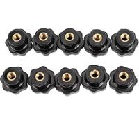 Strumenti compatibili con Dado di serraggio, 10 pezzi, manopola di serraggio, impugnatura a 7 stelle, vite a mano, dado con filettatura femmina, anima in ottone M6x25, dado, manopola di serraggio