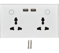 Strumenti compatibili con Interruttore luce touch, pannello in vetro da parete, WiFi 2.4G, presa intelligente USB, AC110-240V