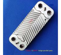 Strumenti compatibili con Parti per caldaie per scaldabagni Piastra brasata 12 piastre Scambiatore di calore a piastre in acciaio inossidabile per caldaie a gas(Grey)