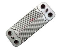 Strumenti compatibili con Parti per caldaie per scaldabagni Piastra brasata 12 piastre Scambiatore di calore a piastre in acciaio inossidabile per caldaie a gas(Silver)