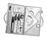 Strumenti da disegno, Set di geometria, Set di strumenti per disegno geometrico - Set di e goniometro, set da disegno, forniture per architettura, matite da disegno