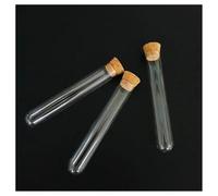 Strumenti da laboratorio e attrezzature 48 pz/lotto 12x75mm Tubo di vetro con fondo rotondo Laboratorio Provetta di vetro duro trasparente con tappo di sughero