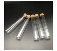 Strumenti da laboratorio e attrezzature 5 pezzi da 12 mm a 30 mm in vetro trasparente da laboratorio con tappi di sughero, provette a fondo piatto in laboratorio(D30x150mm)