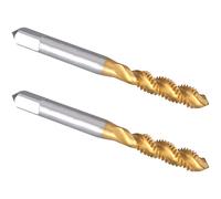 Strumenti di filettatura 2 pezzi 5-40 UN Maschio a spirale scanalata, maschio for filettatura a spina con scanalatura a spirale rivestita in titanio HSS n. 5 x 40 UN