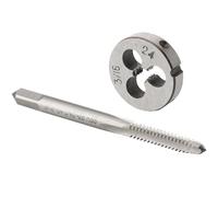 Strumenti di filettatura Set di maschi e filiere da 3/16"-24 UN destro, maschio for filettatura a macchina da 3/16 x 24 UN e filiera tonda