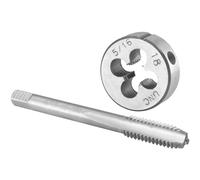 Strumenti di filettatura Set di maschi e filiere da 5/16"-18 UNC destro, maschio for filettatura a macchina da 5/16 x 18 UNC e filiera tonda