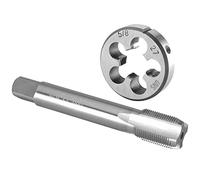 Strumenti di filettatura Set di maschi e filiere da 5/8"-27 UN destro, maschio for filettatura a macchina da 5/8 x 27 UN e filiera tonda