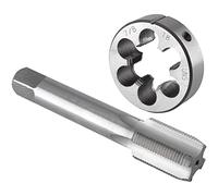 Strumenti di filettatura Set di maschi e filiere da 7/8"-18 UN destro, maschio for filettatura a macchina da 7/8 x 18 UN e filiera tonda