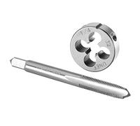 Strumenti di filettatura Set di maschi e filiere UNEF da 1/4"-32 destro, maschio for filettatura a macchina UNEF da 1/4 x 32 e filiera tonda
