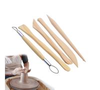 Strumenti di Intaglio di Argilla - Set di sculture in Ceramica da 5 Pezzi, Kit di Strumenti di Formazione in Ceramica | Strumento di Incisione 'Argilla Manico in Legno, taglierini in Ceramica per