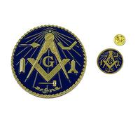Strumenti di lavoro Auto Emblema Lapel Pin Masonic Combo Pack