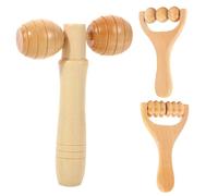 Strumenti di massaggio in legno 3 pz/set rullo per massaggio a mano bastone massaggiatore collo per vita, coscia, gambe, mani, massaggio muscolare completo e rilascio