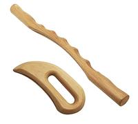 Strumenti di massaggio in legno Gua Sha Strumento di massaggio in legno Include strumento di massaggio terapeutico Strumento di drenaggio linfatico for anticellulite 2 pezzi/set