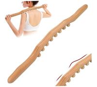 Strumenti di massaggio per terapia in legno, bastoncino da rullo da massaggio da 20 '' 8 perle, rullo di massaggio in legno a prova di umidità per modellatura del corpo, sollievo dal dolore muscolare