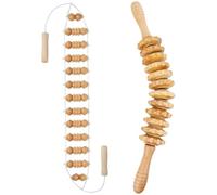 Strumenti di massaggio per terapia in legno, massaggiatore di drenaggio linfatico, bastone per rulli di massaggio in legno e set di corde a rulli, rullo muscolare ricurvo senza intoppi per la modella