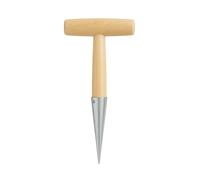 Strumenti di Piantagione Bulbi in Acciaio Inox 28 cm con Punta in Acciaio Inossidabile e Manico in Legno a T, Attrezzo per Piantare Bulbi, Semi e Piantine, Utensile da Giardinaggio Ergonomico e Resist