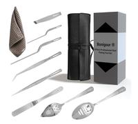 Strumenti di placcatura da chef, set di strumenti professionali per la placcatura culinaria, kit di strumenti per guarnire lo chef, pinzette per pesce, spatola per pasticceria, pinzette per decorare