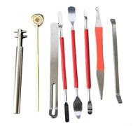 Strumenti di riparazione per sassofono flauto, clarinetto, oboe, pipa nera, in acciaio inox, per regolare il cuscinetto di livellamento e manutenzione delle chiavi (8 pezzi)