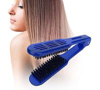 Strumenti di Styling di Pettine Raddrizzanti per Capelli, Strumento Styling Anti Statico a Doppia Spazzola a Spazzole per Raddrizzare i Capelli e uno Stile Senza Sforzo (BLUE)