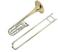 Strumenti musicali a scorrimento per trombone tenore in Sib/fa con custodia bocchino corpo in ottone giallo laccato