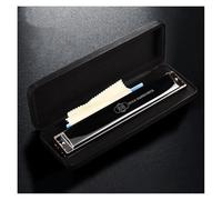 Strumenti musicali armonica a bocca professionale 28 fori ottava tremolo armonica C Tune(Black)