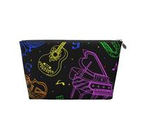 Strumenti musicali Colori al neon, Borsa da toilette Borsa per trucco Borsa per cosmetici Borsa da toilette da viaggio portatile