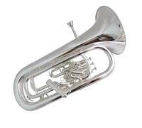 Strumenti Musicali Eufonio Compensatore 3+1 Pistoni Lacca Argento Nichelato Con Custodia Rigida Bocchino(Silver plated)