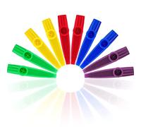 Strumenti musicali Kazoo in plastica con diaframmi per flauto kazoo per regali, premi e bomboniere, 5 colori (10 pezzi)