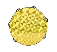 Strumenti musicali Orff 8 pollici tamburello a percussione for bambini colore suono cognizione educazione sonaglio tintinnio illuminazione(Yellow)