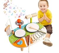 Strumenti musicali per bambini,Giocattoli musicali Montessori per bambini, strumenti a percussione in legno, giocattoli musicali, regalo di Natale e compleanno per bambini da 1 a 3 anni (1 pezzi)