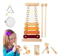 Strumenti musicali per bambini - Set di giocattoli per l'apprendimento musicale | Incoraggiamento sensoriale precoce - Vernice a base d'acqua per legno naturale Robusta per il gioco creativo Interazio
