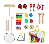 Strumenti Musicali per Bambini, Ulifeme 24 Pezzi Set Strumenti Musicali Percussioni Giocattolos in Legno, Giochi Musicali per Bambini, Regali Musicali Giocattoli con Una Borsa per il Trasporto
