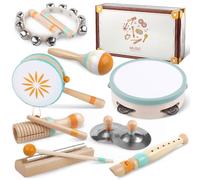 Strumenti musicali per tutti-piccoli, giocattoli musicali Montessori per bambini, strumenti per ragazzi e ragazze di 1 anno, regalo di Natale e compleanno per bambini da 1 a 3 anni (8 in 1)
