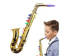 Strumenti musicali Sassofono giocattolo - Strumento giocattolo Jazz per bambini in ABS | Leggero e resistente con tasti codificati a colori, | Simulazione del suono ealistica per l'educazione musicale