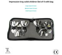 Strumenti Ortodonzia Portaimpronte in Alluminio per Bambini - Set Of 6 With Bag