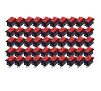 Strumenti per auto Interruttore a pulsante a 2 pin SPST 6A 250 V NO/Off Interruttore a bilanciere per motocicletta domestica Piccolo portatile Interruttore Accensione Avviamento(Red -50pcs)