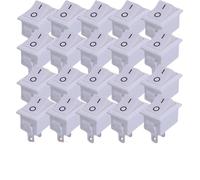 Strumenti per auto Interruttore a pulsante a 2 pin SPST 6A 250 V NO/Off Interruttore a bilanciere per motocicletta domestica Piccolo portatile Interruttore Accensione Avviamento(White -20pcs)